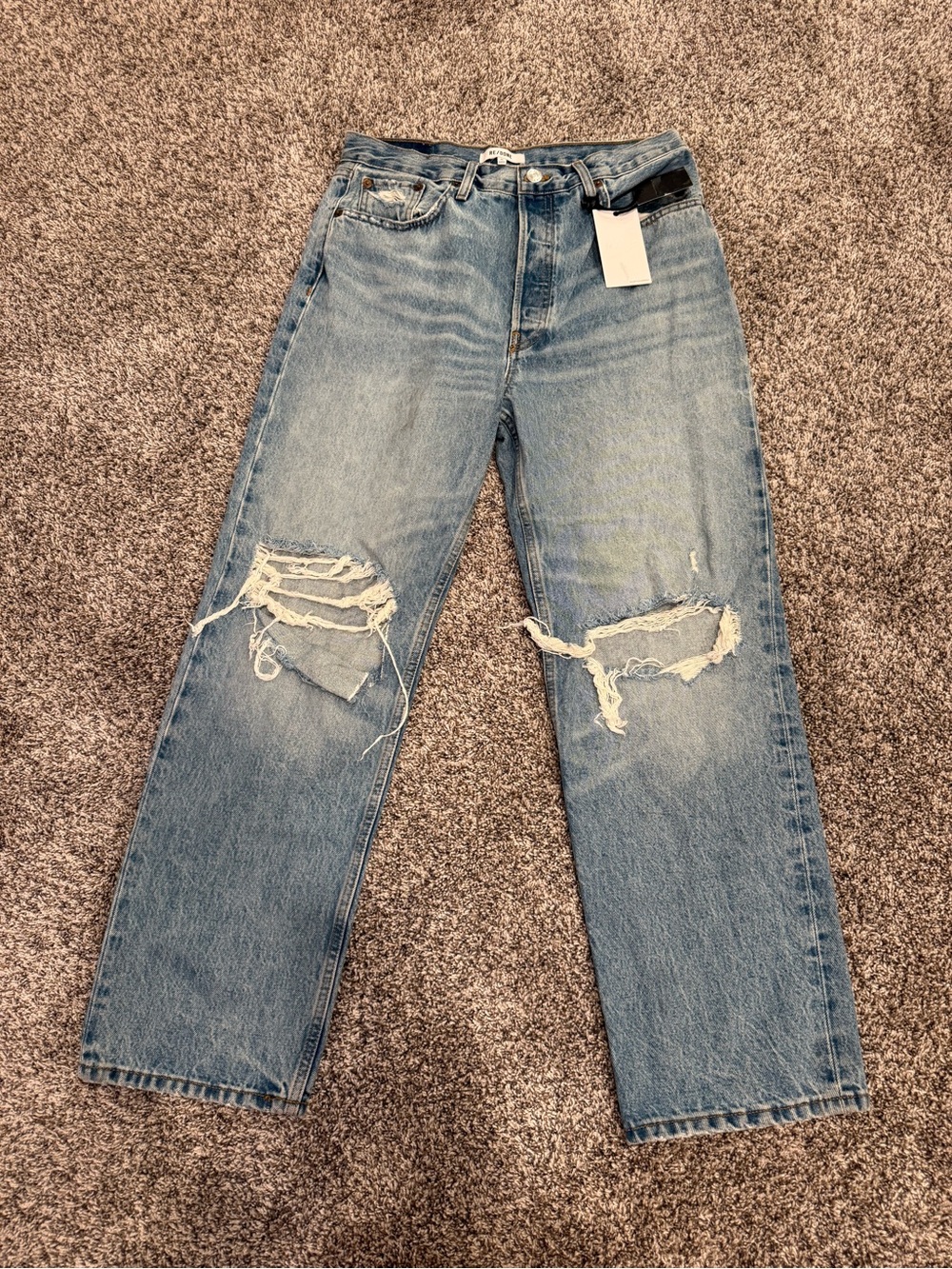 RE/DONE 90s Crop Low Slung Distressed Jeans NWT 29
